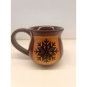 Handcrafted Stoneware Snowflake Mug By Always Azul Pottery 12 Oz Burgundy Winter